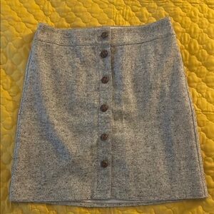 Talbots Gray Mini Skirt with Brown Buttons